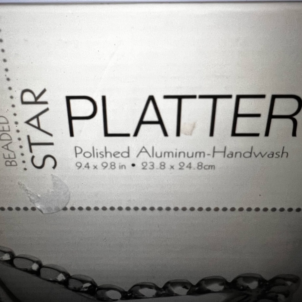 Artimino Silver Beaded Star Platter Trinket Dish Tarnish-Free Polished Aluminum - Picture 7 of 8